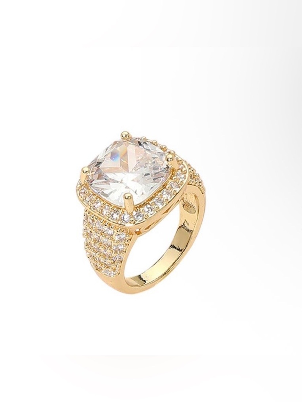 Gold Cut CZ Ring